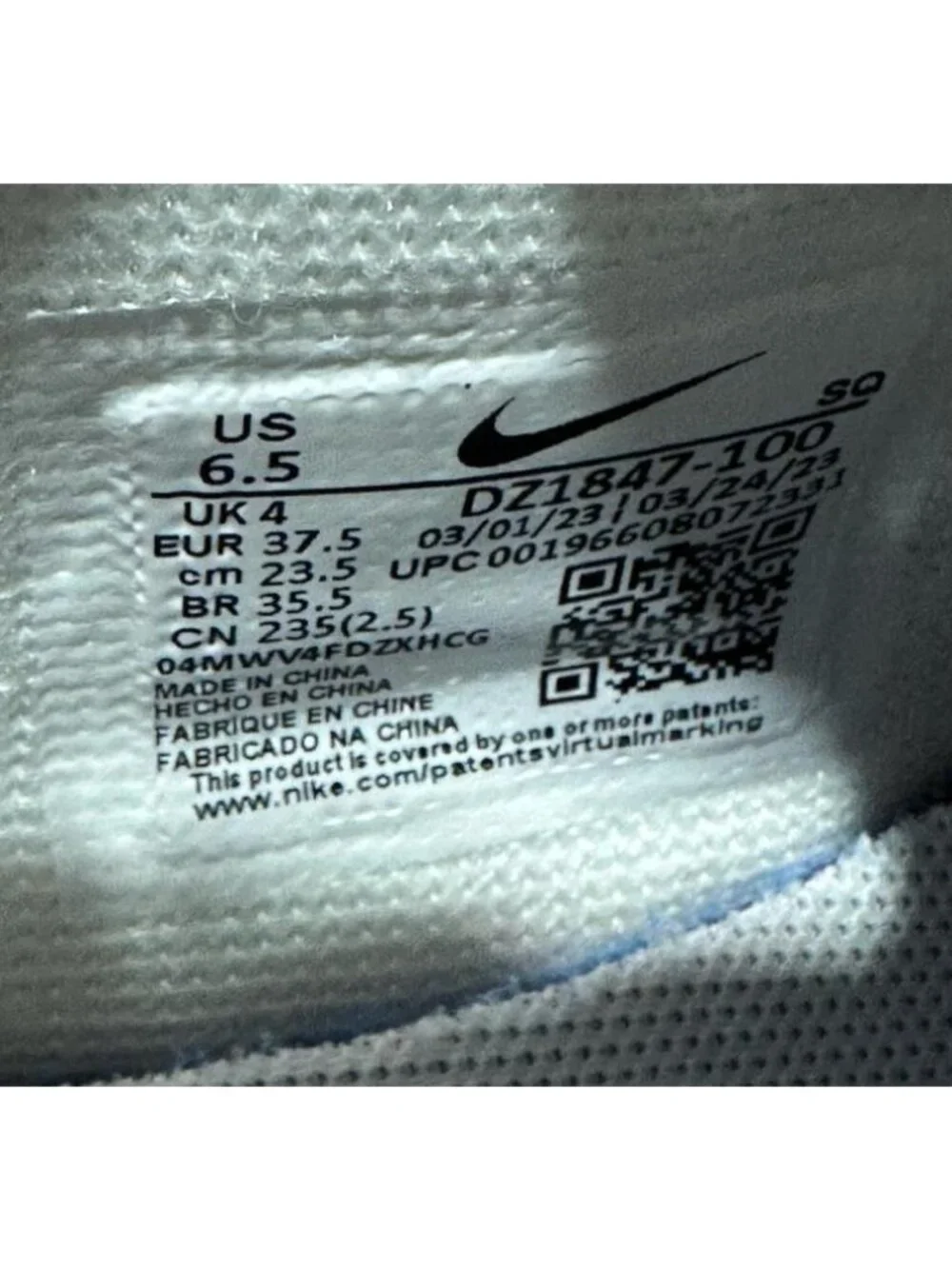 ⭐Nike Air Force 1 Shadow 6.5 Womens Retro Shoes Sneakers White Orange DZ1847-100 - Picture 14 of 14